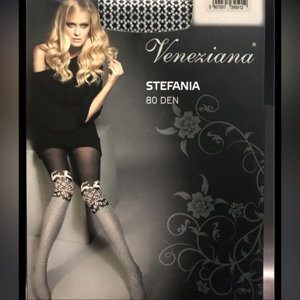 Snowflakes & Reindeer Print Tights